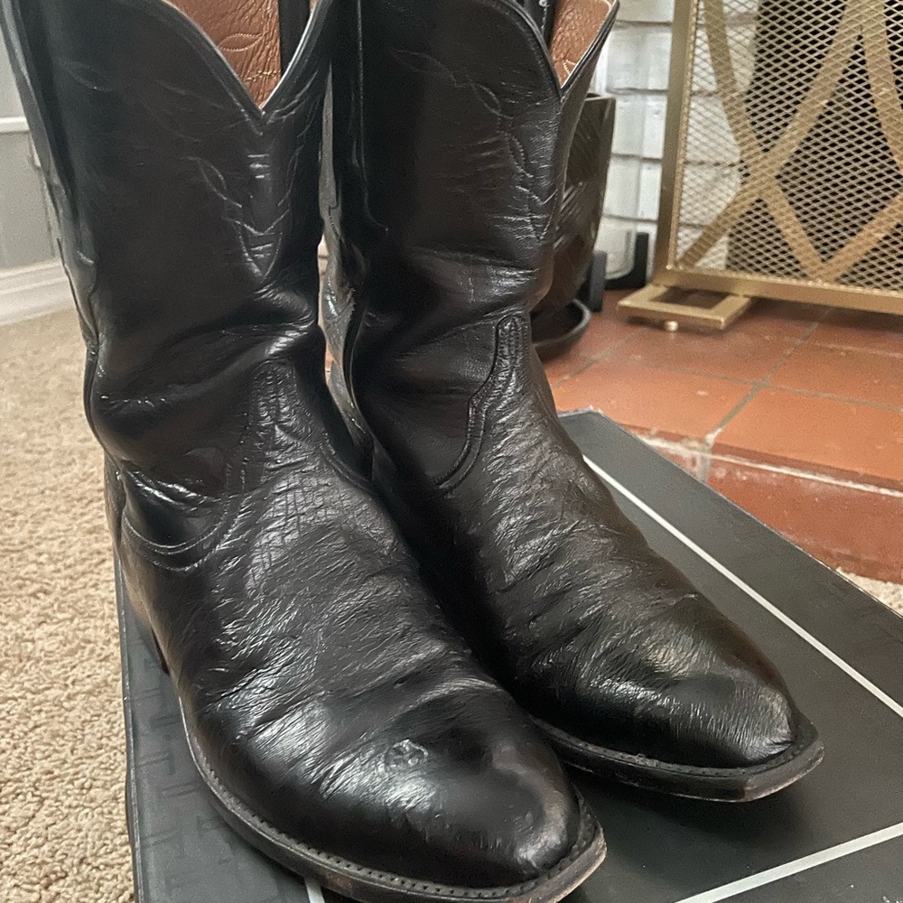 Classic pair of Lucchese smooth ostrich ropers